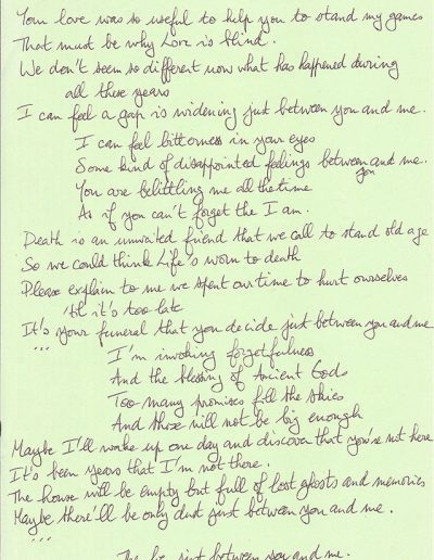 Just Between You and Me - Handwritten