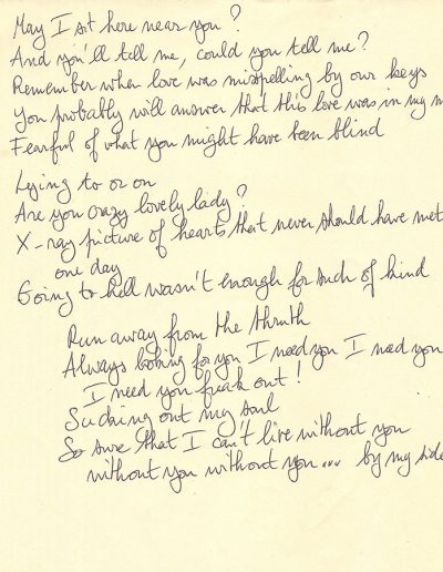 Song for a Cloud - Handwritten