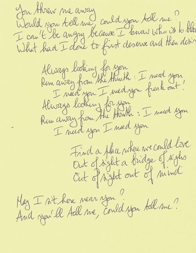 Song for a Cloud - Handwritten
